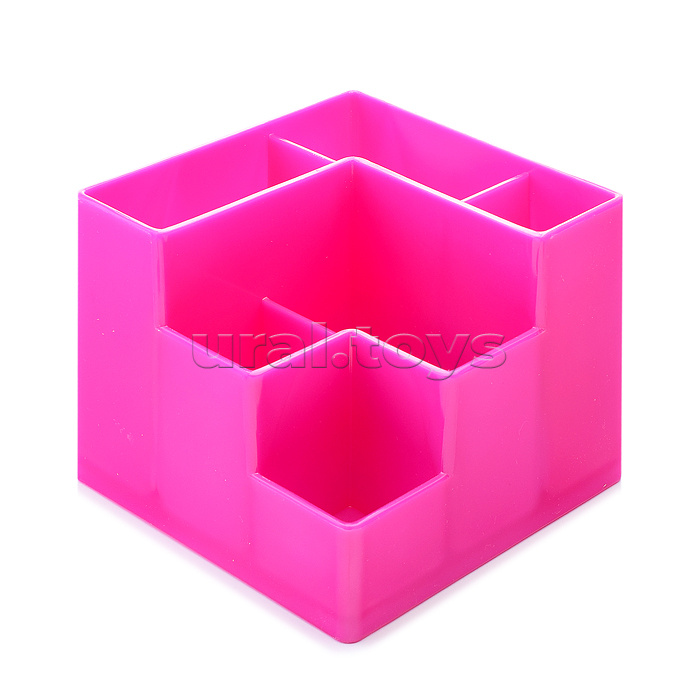 Подставка для канцелярских принадлежностей, 12,2x12,2x10 см, 6 секций, непрозрачная розовая Подставка для канцелярских принадлежностей, 12,2x12,2x10 см, 6 секций, непрозрачная розовая