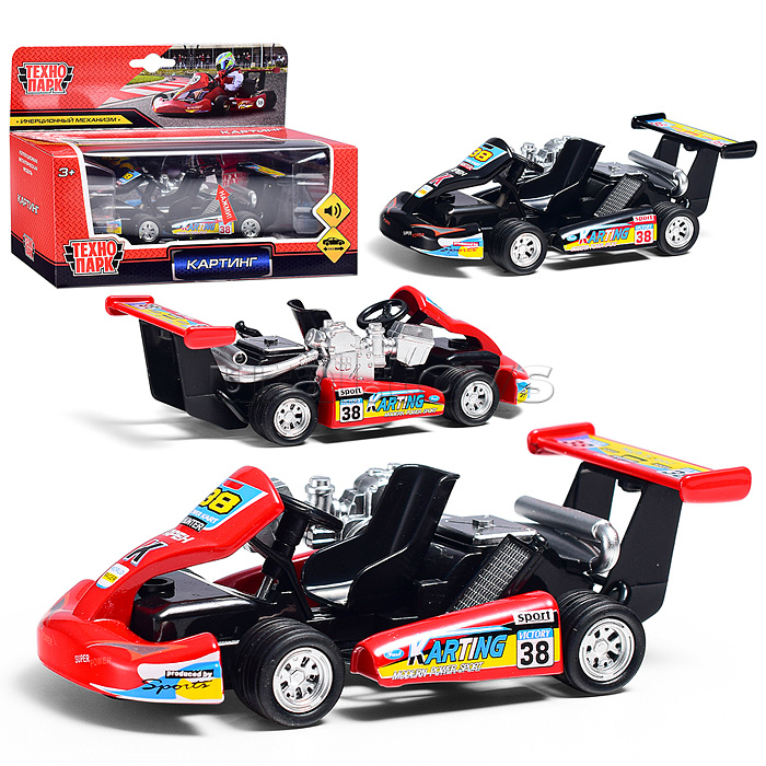 Модель металл. Картинг, 13 см,(звук, асоотри.) инерц, в коробке