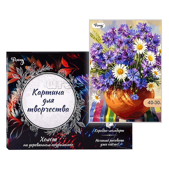 Картина по номерам 30х40 "Васильки. Бузин И.В." (20 цветов)