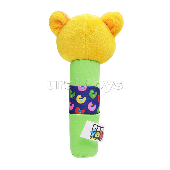 Мягкая погремушка-пищалка "Кот" 16,5 см