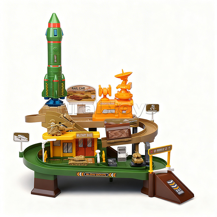 Парковка "Игровой паркинг" (свет, звук, 3 металл машины, самолет) в коробке