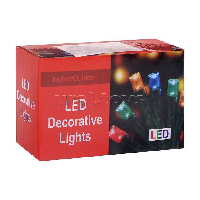 Электрогирлянда светодиодная 5м., 50 ламп, цвет: цветной