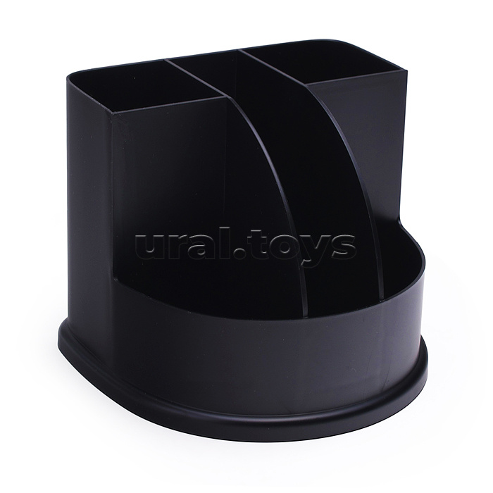 Органайзер настольный 5 отделений, не вращающийся, полистирол, непрозрачный черный