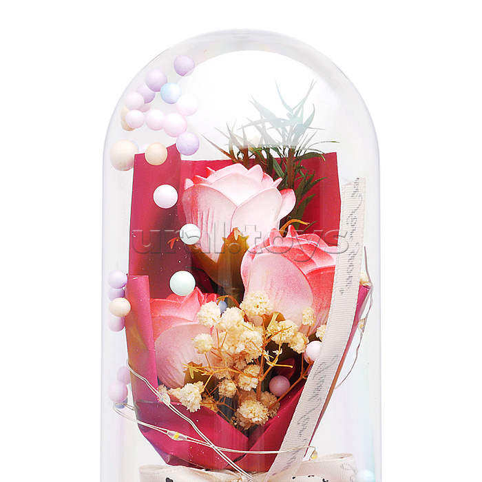 Светильник "Букет роз" в коробке (красный)