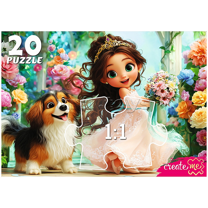 Макси-пазлы 20 "Принцесса с собачкой"