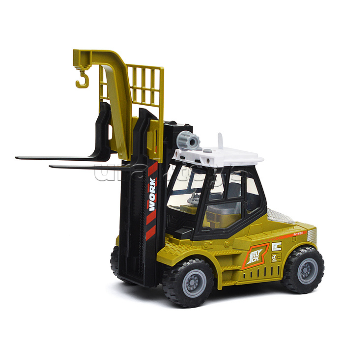Машина "Вилочный погрузчик" с прицепом (свет, звук) в коробке