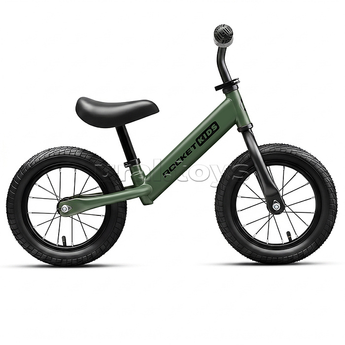 Беговел 12" Rocket R0043NEW-DGN, колеса надувные, цвет зеленый