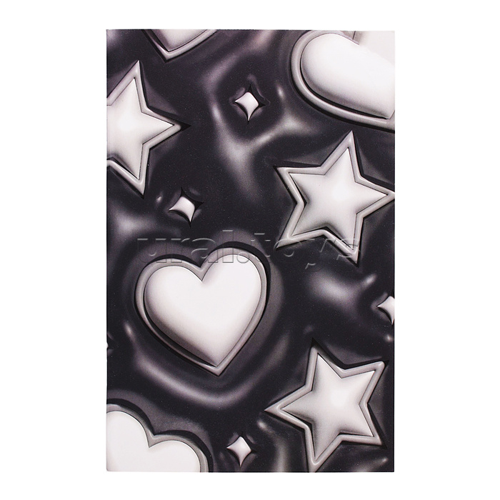 Тетрадь 32 л. клетка "3D-Сердечки и звезды" 141х215 мм, А5 мягкий переплёт, дизайнерский блок