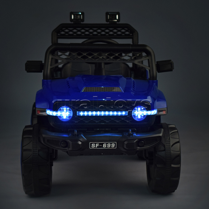 Электромобиль "Автокросс" на аккумуляторе, с р/у управлением, в коробке (синий)