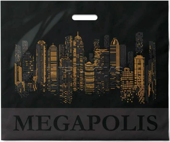 Пакет ПЭ с пробивной ручкой 60х50, 70мкм "Мегаполис" ПВД