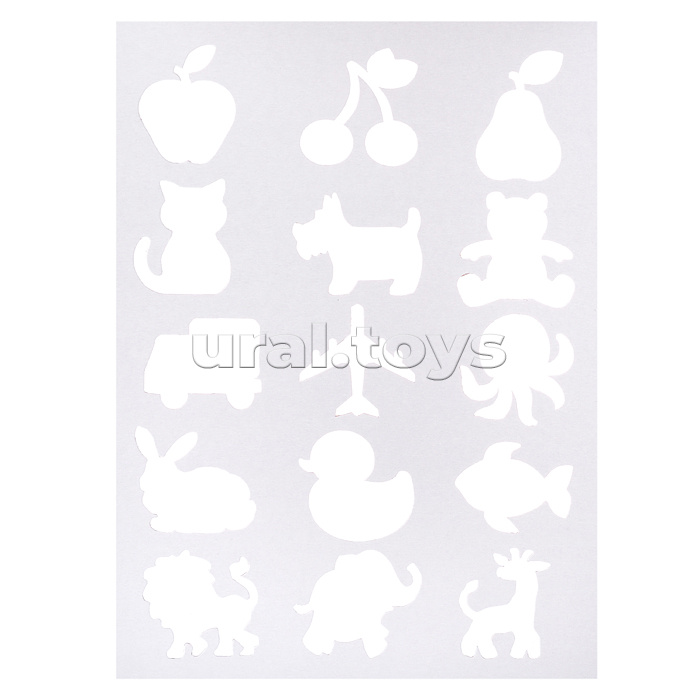 Картон цветной и белый А4 10л 9 цв + 2 трафарета "Фигуристка"