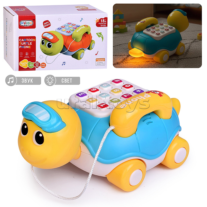 Каталка "Черепашка" с телефоном, в коробке
