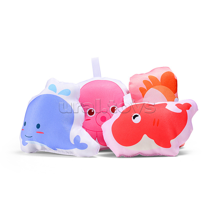 Детский развивающий коврик "Морские жители" с бортиками и шариками, в коробке