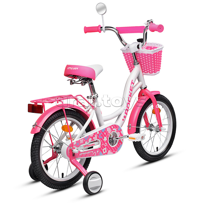 Велосипед 16" Rocket Little Lady, цвет белый/розовый