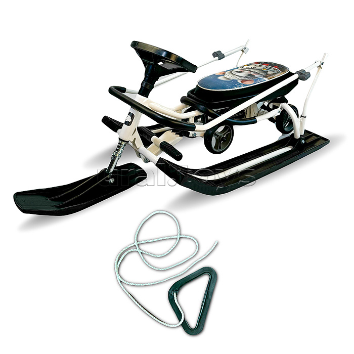 Игрушка Снегокат детский 109 "Wheel" с П-образным толкателем и колесной базой (Мышонок)