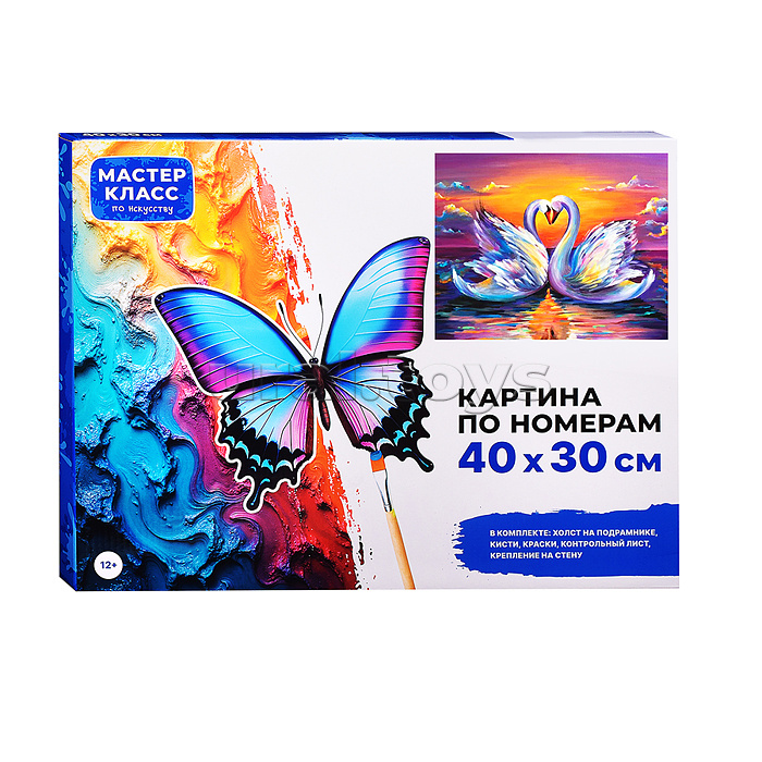 Набор для рисования "Картина по номерам 30х40см. Неразлучники"