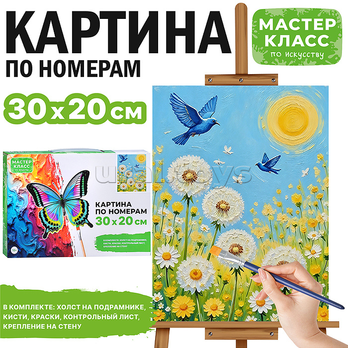 Картина по номерам "Одуванчики" 30х20 см.