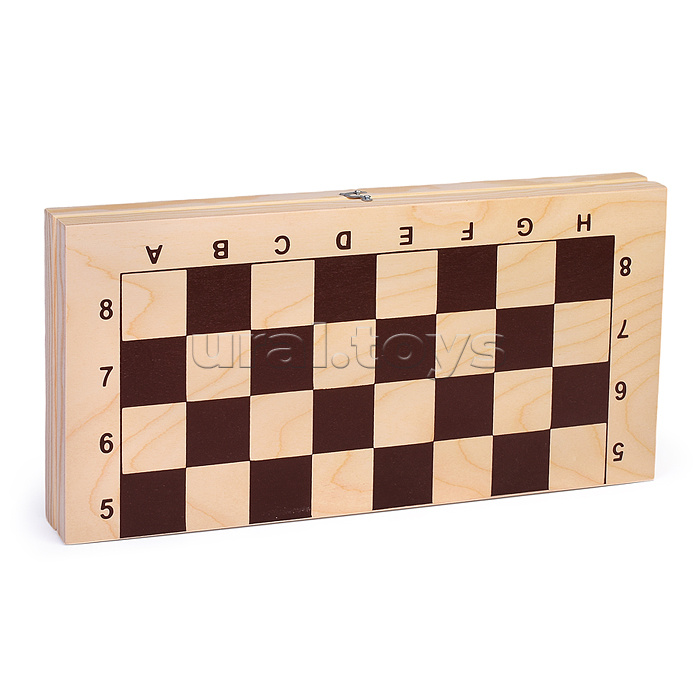 Шахматы гроссмейстерские пластиков с деревянной доской 415*215 (фигуры пластик) высота короля 105мм, пешки 50мм.