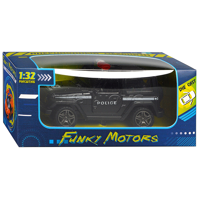 Чёрная инерционная служебная машинка Джип die-cast,1:32, открывающиеся двери