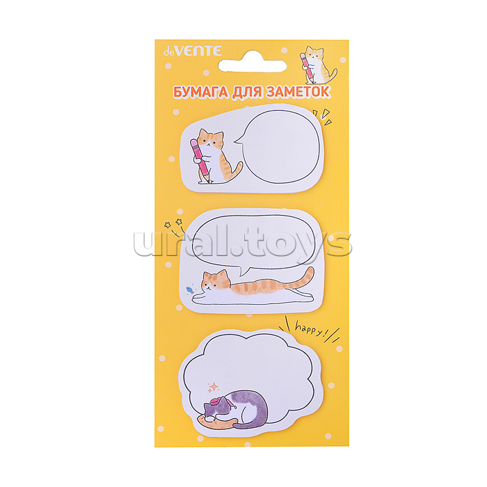 Набор клейкой бумаги для заметок "Cat, Penguin, Hedgehog" 55x55 мм, 3x20 листов