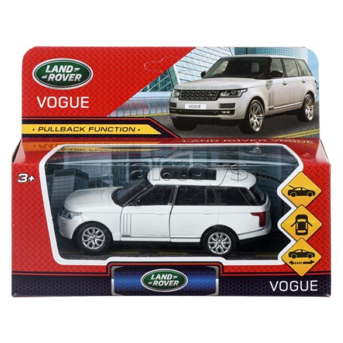 Машина металл Range Rover Vogue длина 12 см, двер, багаж, инерц, белый