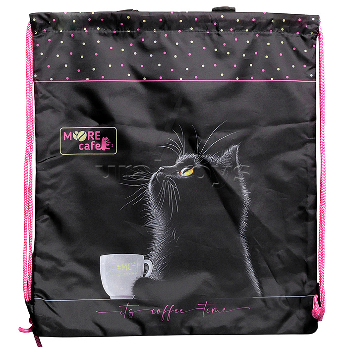 Сумка для сменной обуви "MooreCafe" 38x43 см, влагонепроницаемый полиэстер, 1 отделение, на веревочной завязке, с текстильными ручками, полноцветная печать
