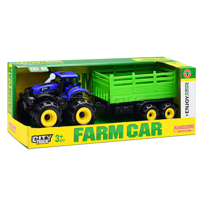 Трактор "Веселая ферма" с прицепом, в коробк