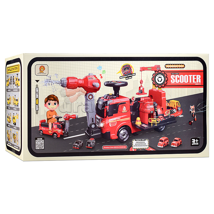 Каталка "Пожарный" в коробке