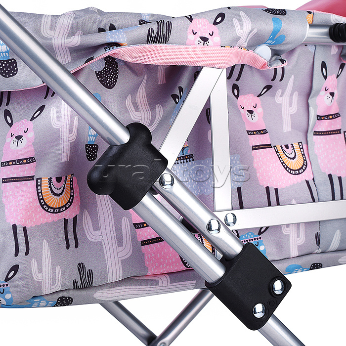 Коляская кукольная прогулочная, металлическая, складная