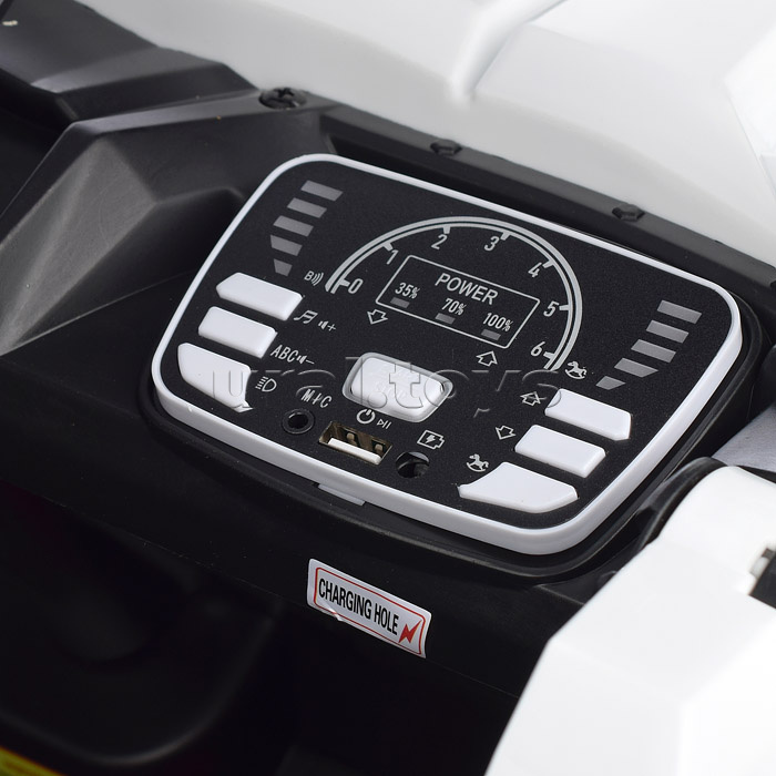 Электромобиль "Багги лайт" с р/у управлением, четырехколесный, двухместный, двойной привод (белый)