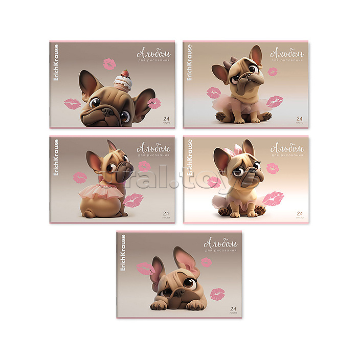 Альбом для рисования 24л. на скобе Frenchie, А4