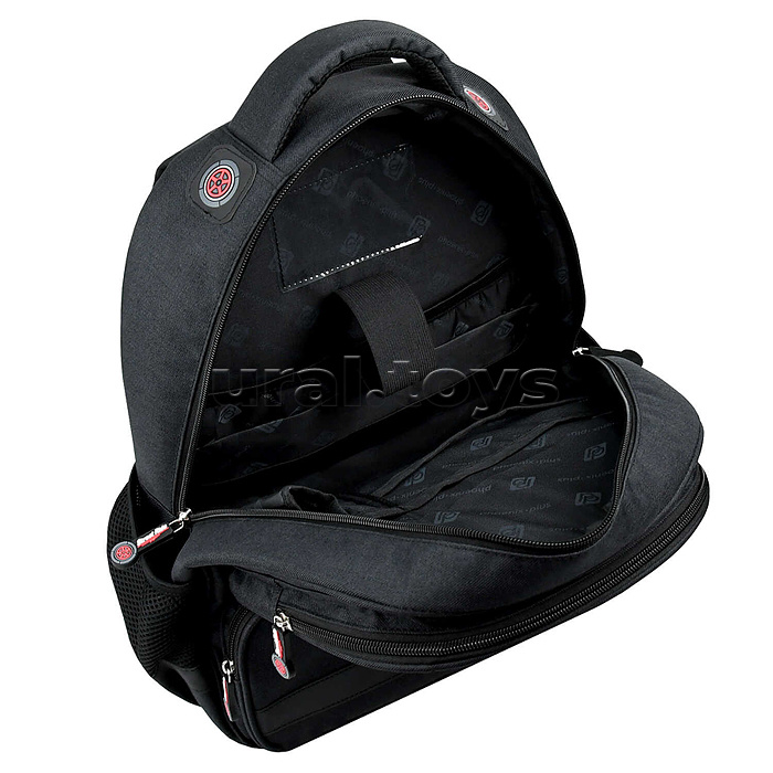 Рюкзак школьный Феникс+ арт.71928/ 10 ГОРОДСКИЕ ГОНКИ (30х40х14 см, полиэстер, значки, резиновая нашивка, 1 отделение (-я), молния, тип спинки: формоустойчивая спинка из сетчатой ткани и поролона, тип