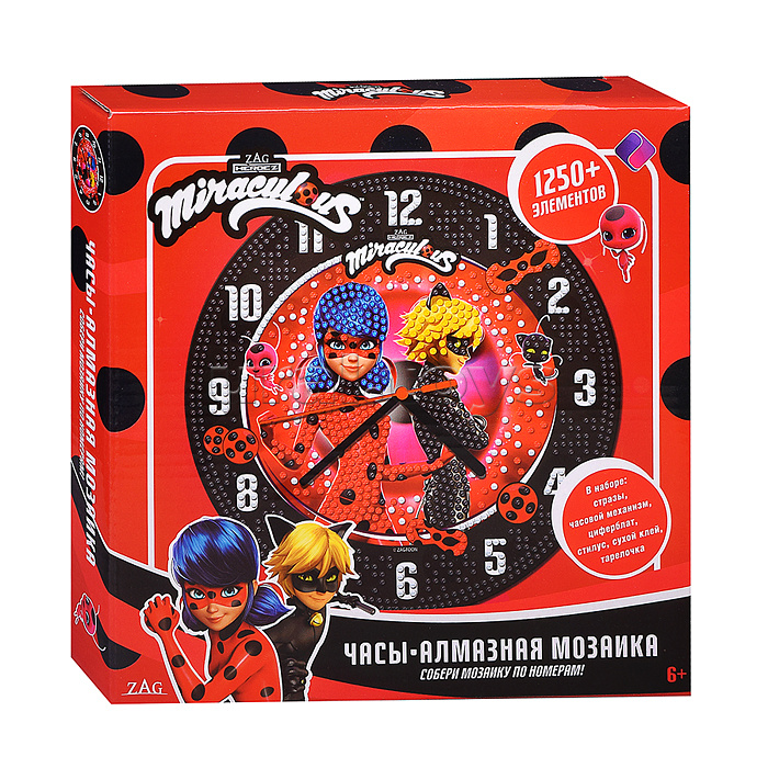 Набор для творчества "Создай свои часы" Леди Баг, алмазная мозаика