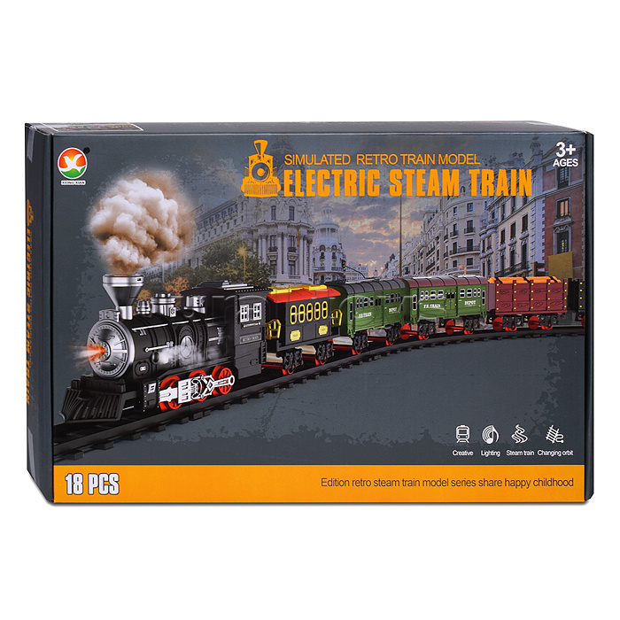 Железная дорога "Electric steam train" в коробке