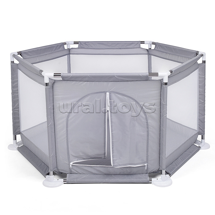 Манеж детский шестигранный (113*130*65) цвет серый в пакете