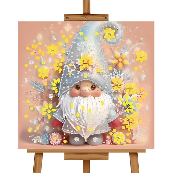 Мозаика алмазная "Волшебный гном" 20*20 см.