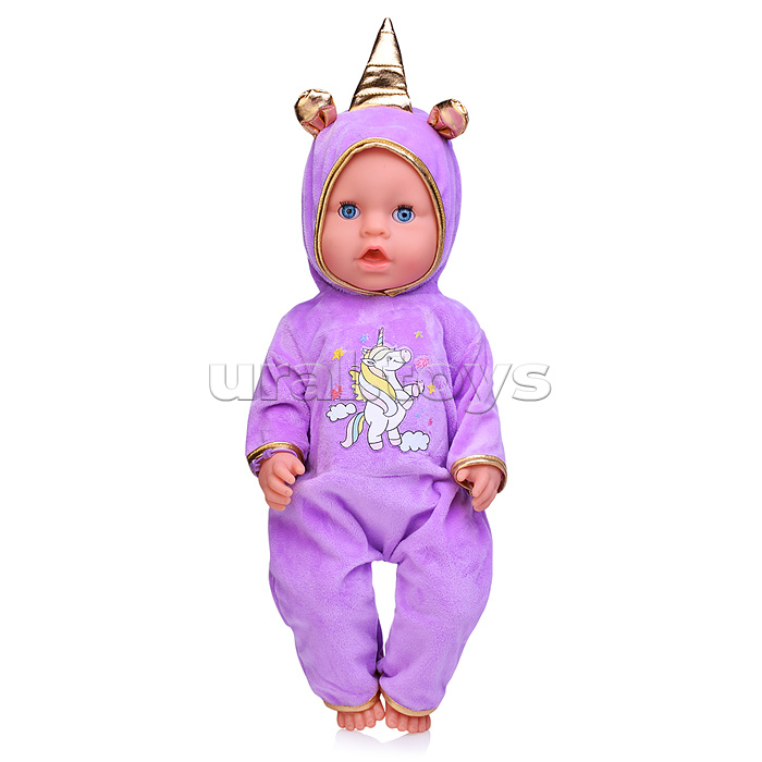 Пупс в костюме единорога (пьет, писает, слезы) с аксессуарами, в коробке