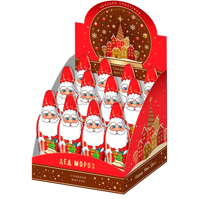 Сладкая фигурка Дед мороз, Конфитрейд 12шт, 60г.