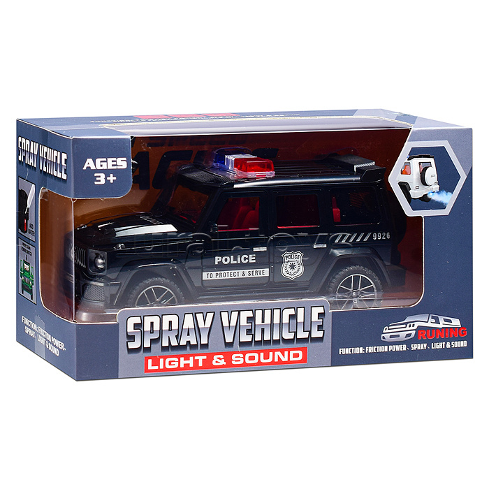 Машина "Полицейская машина" (свет, звук, спрей) в коробке