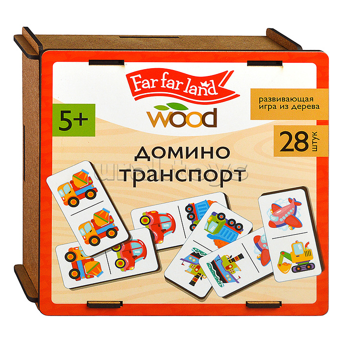 Домино деревянное "Транспорт" Far far land wood 28 фишек Домино деревянное "Транспорт" Far far land wood 28 фишек