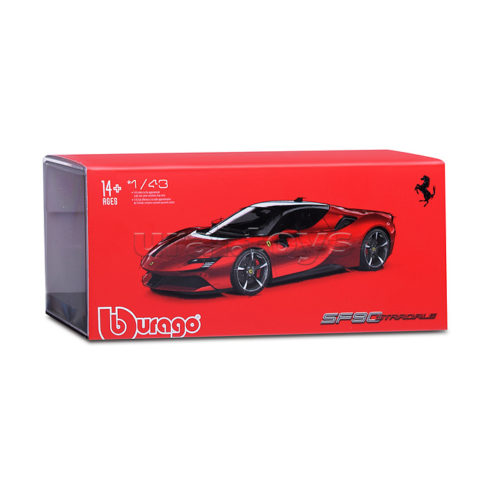 Гоночная машинка die-cast Ferrari - SF90 Stradale, 1:43,  красная