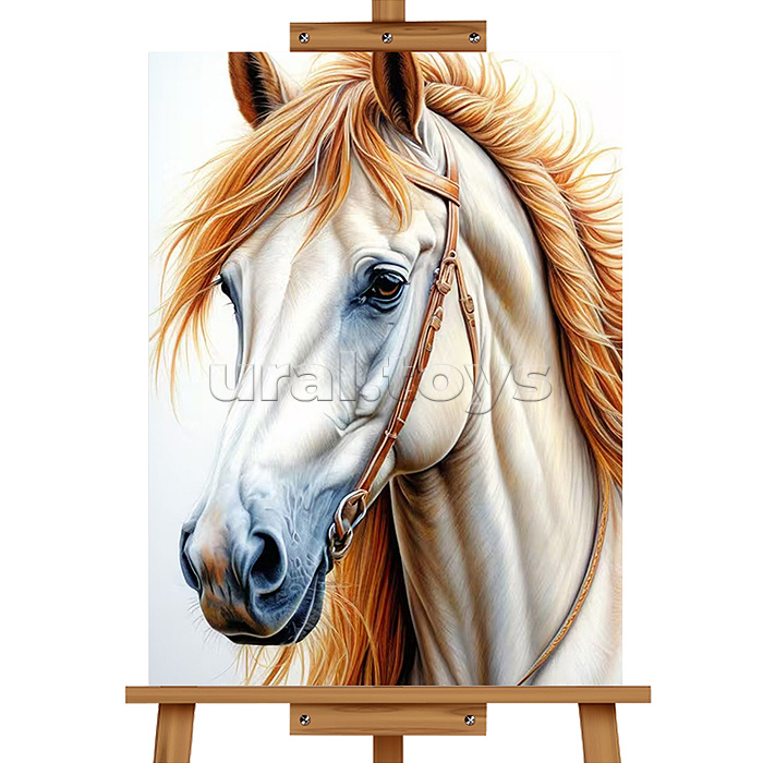 Набор для рисования "Картина по номерам 20*30 см. Белая лошадь"