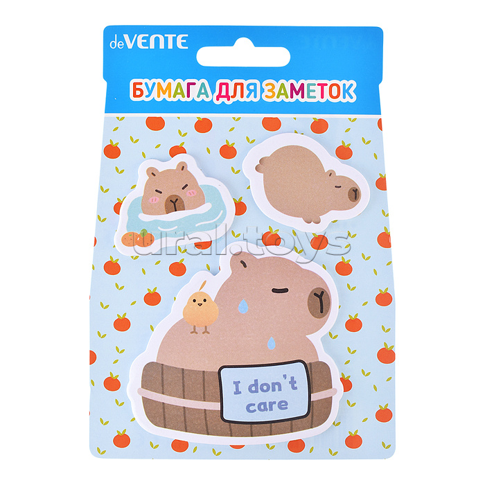 Набор клейкой бумаги для заметок "Capybara&Bath" 40x40 мм и 70x70 мм, 3x20 листов, 3 дизайна Набор клейкой бумаги для заметок "Capybara&Bath" 40x40 мм и 70x70 мм, 3x20 листов, 3 дизайна