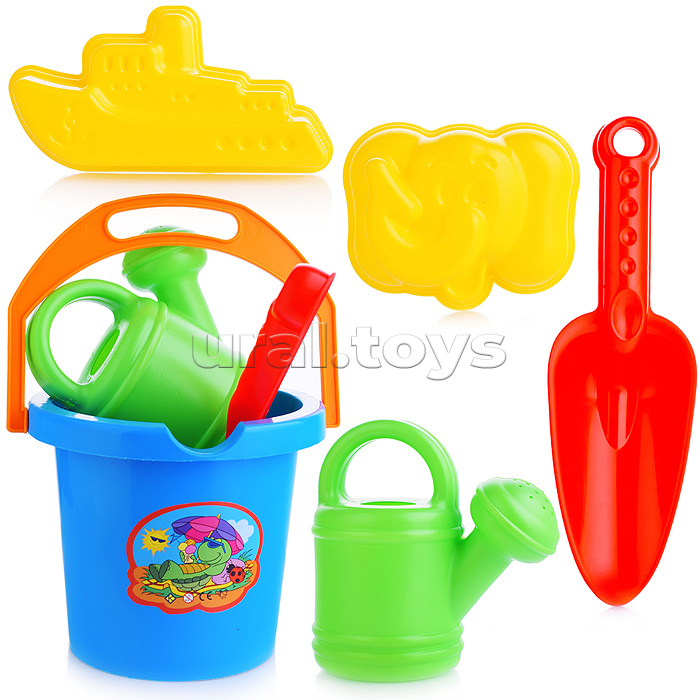 Комплект "Гамми" с совком и 2 формочками с лейкой мал.