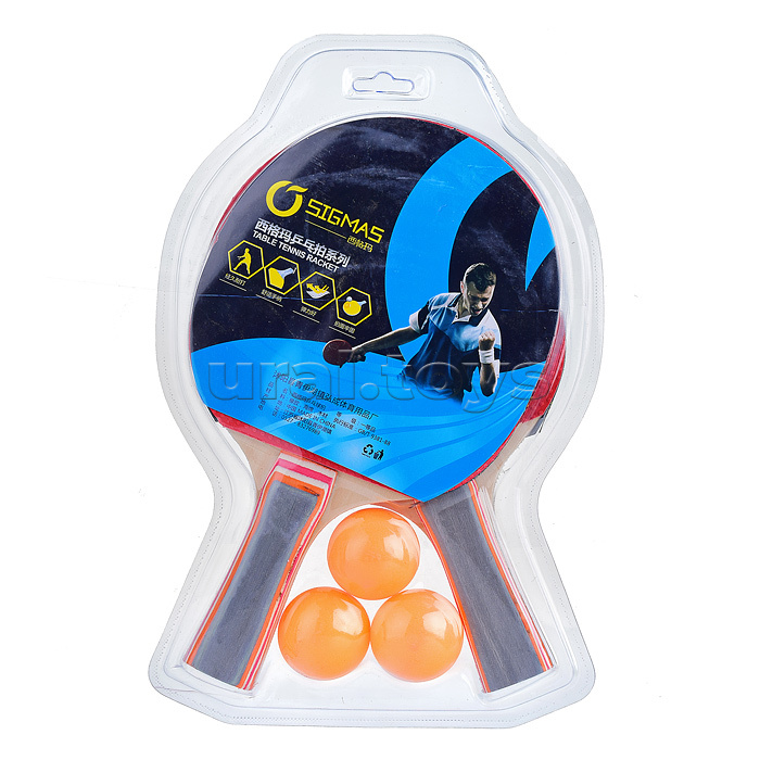 Набор для настольного тенниса (2 ракетки, 3 мяча) блистер