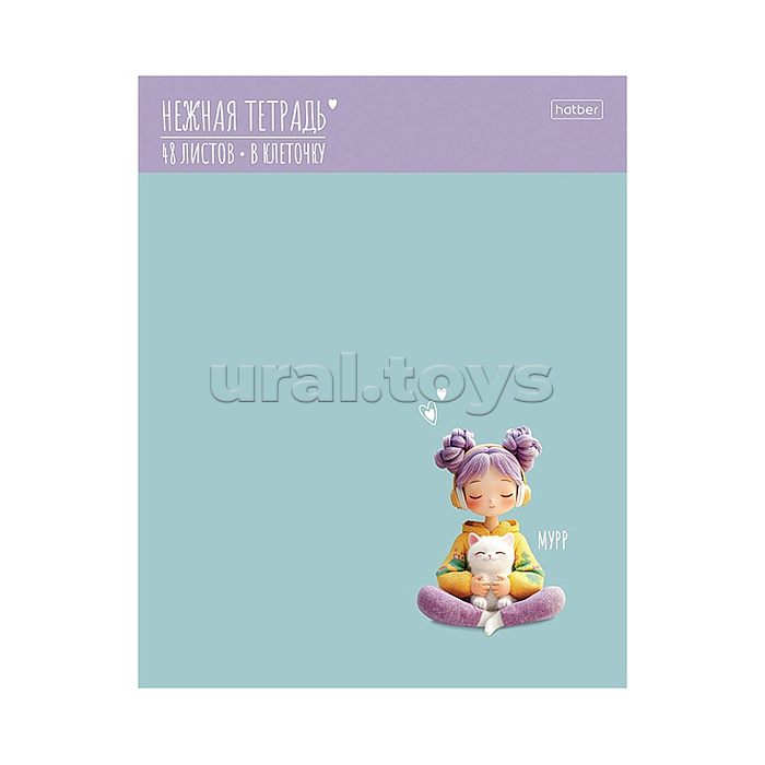 Тетрадь 48л. клетка "Уютные моменты" А5ф 60-65г/кв.м на скобе обл. мел.картон тиснение 5 диз.в блоке