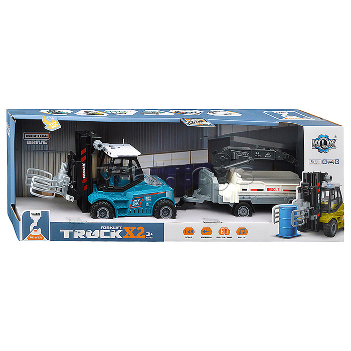 Машина "Погрузчик" с прицепом (свет, звук) в коробке