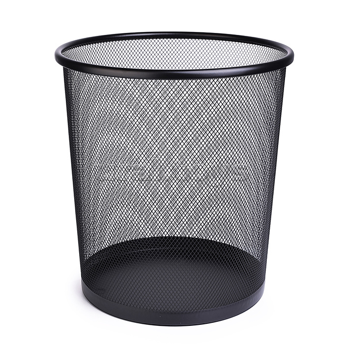 Корзина для бумаг 21,8x26x28 см (12,5 л), круглая, сетчатая металлическая, черная