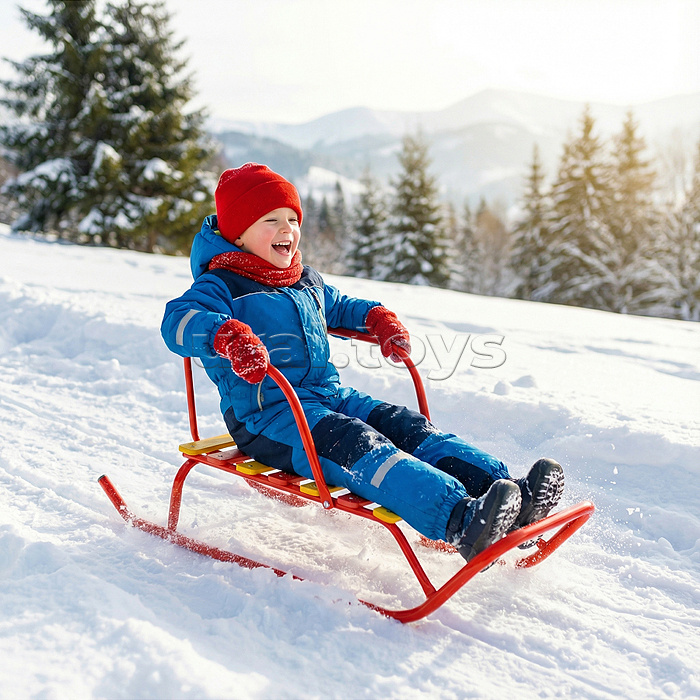 Игрушка. Санки детские "Ветерок 1+" (алый)