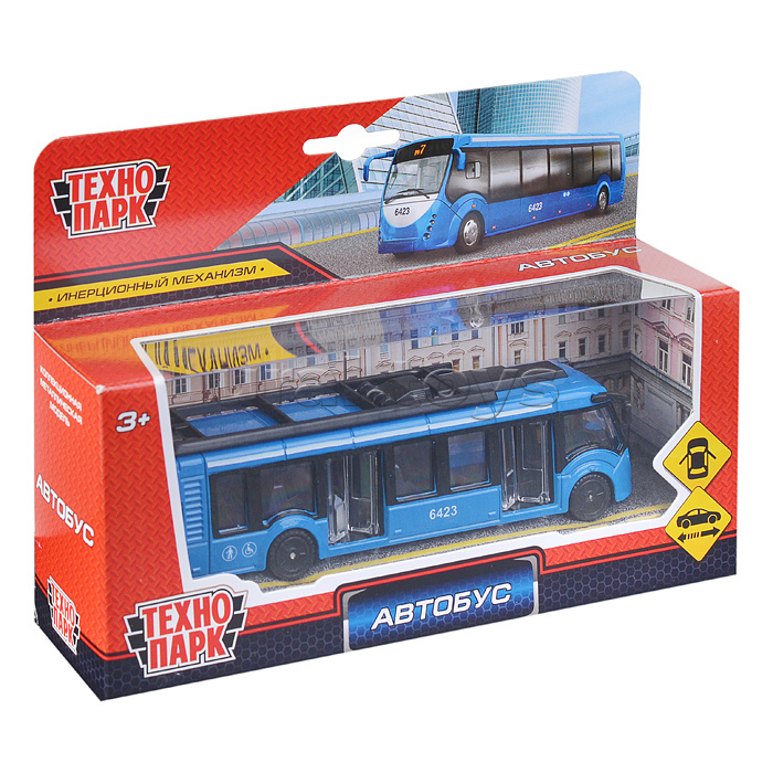 Автобус новый, металл, 15 см, (открыв. двери) инерц., в коробке